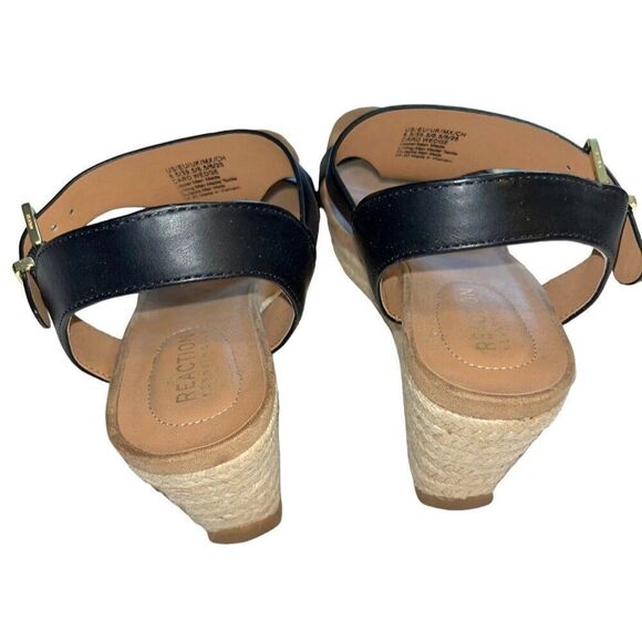 Kenneth‎ Cole Black Tan Wedge Sandals Women's Size 8.5 - Picture 3 of 5